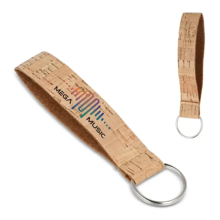 Cork wrist strap with keyring  - LT99640 (gadzety reklamowe)